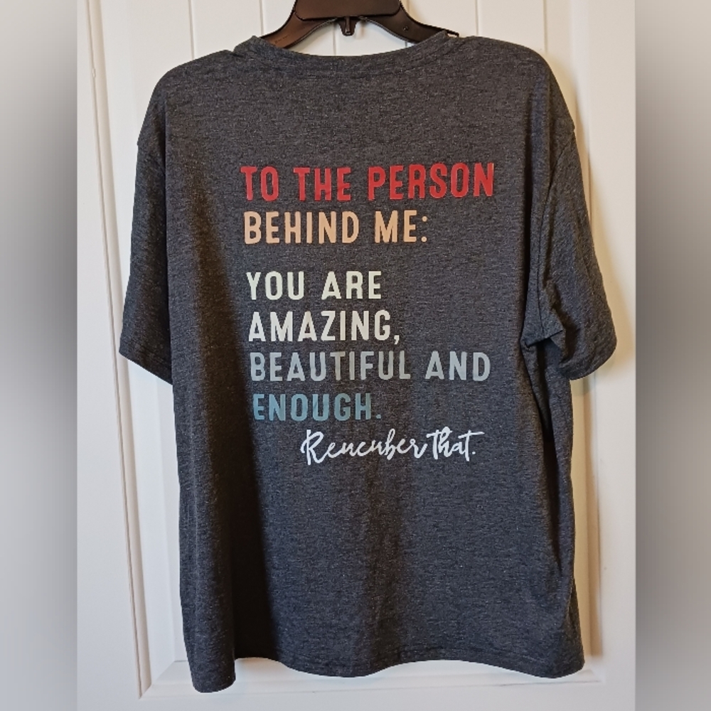 "YOU MATTER" 2XL Gray Short Sleeve T-shirt NWOT Front And Back Graphic - Picture 3 of 11